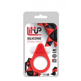 Красное эрекционное кольцо LIT-UP SILICONE STIMU RING 1 RED